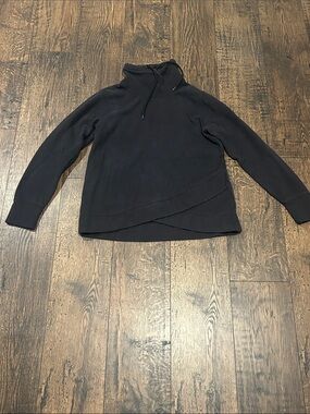 DSG Black Tulip Hem Pullover with Cowl Neck